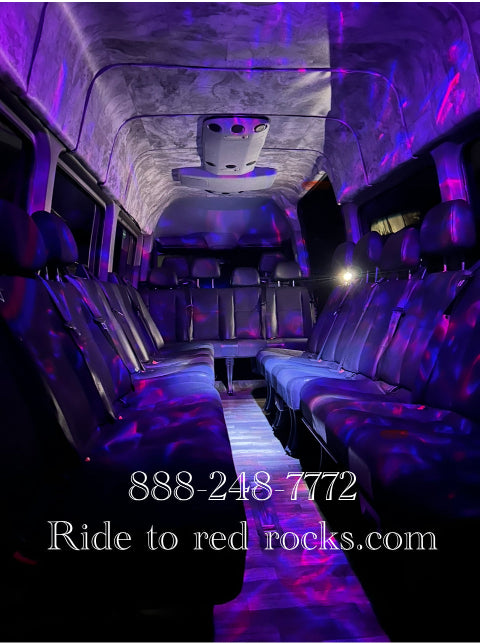 ridertoredrocks.com party bus and shuttle to red rocks